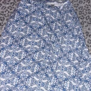 Joie Blue and White Midi Skirt for Casual Resort Wear